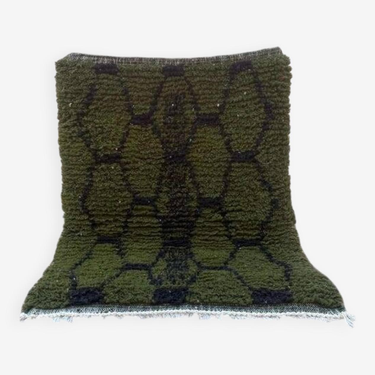 Handwoven rug 250x200 cm, wool, green, black, Morocco - 199288