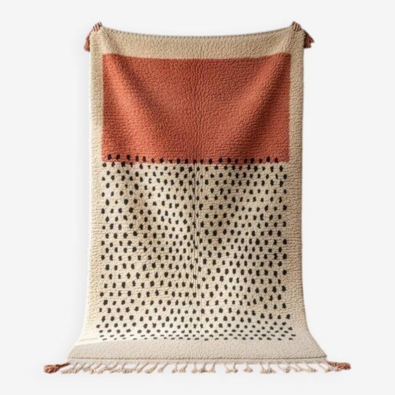 Handwoven rug 250x150 cm, wool, pink, Morocco