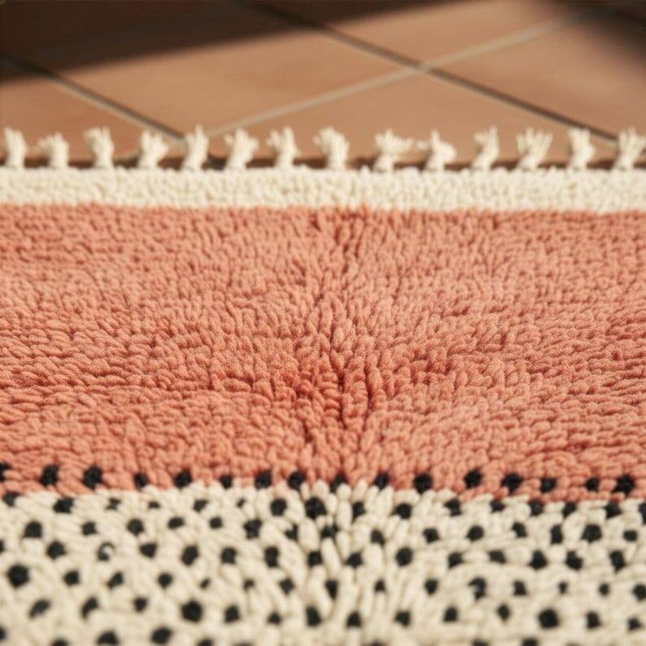 Handwoven rug 250x150 cm, wool, pink, Morocco - 199202