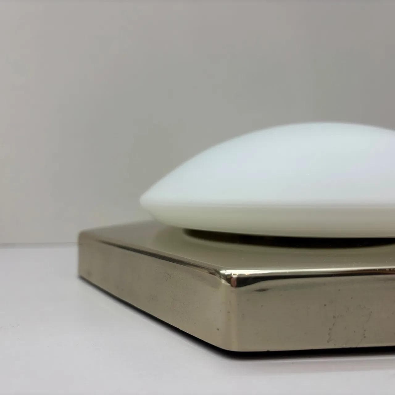 Pair of wall sconces, chrome silver steel, opal glass, N-Licht, Germany, 1980s. - 14026