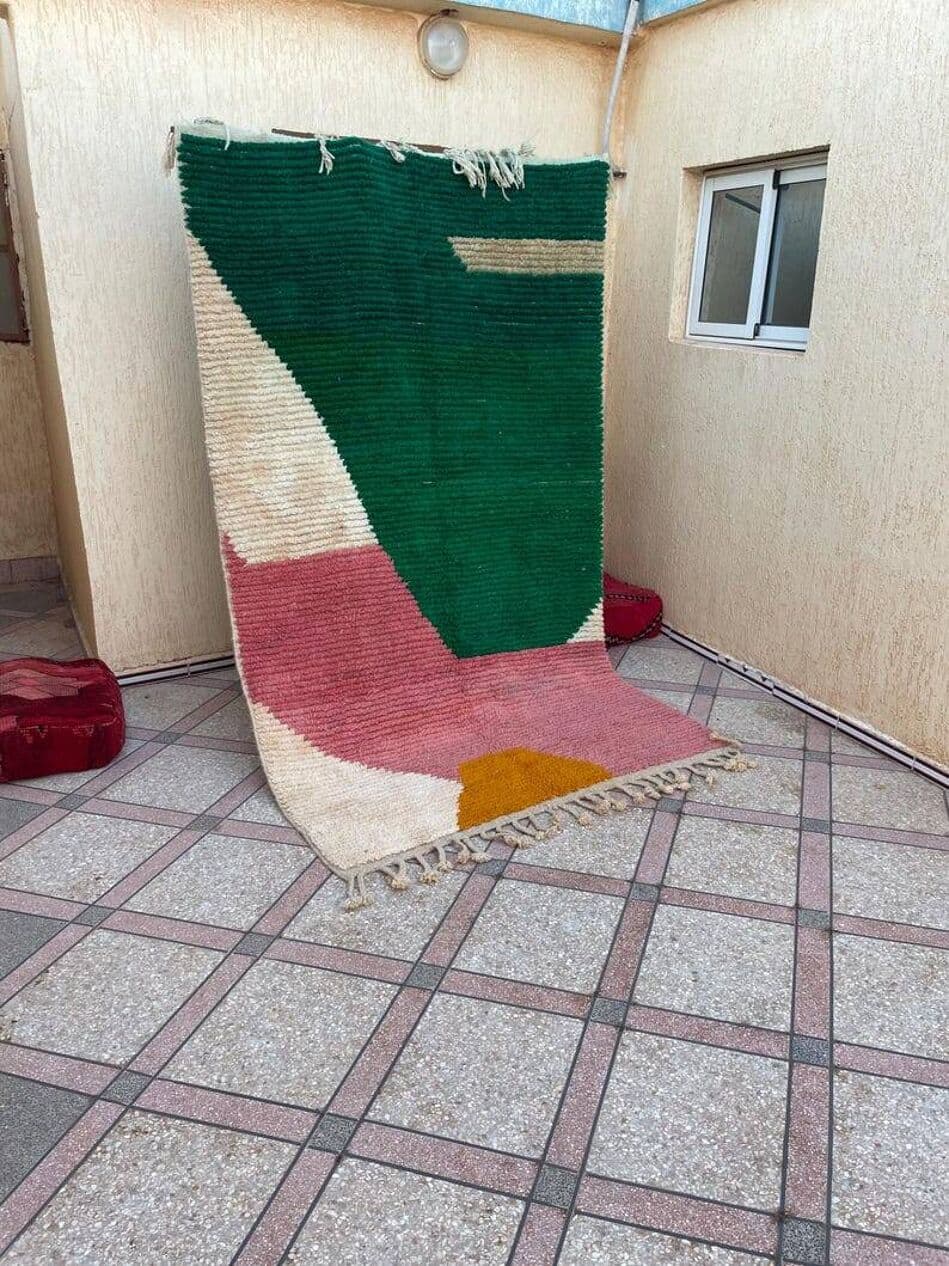 Ręcznie tkany dywan 250x150 cm, wełna, multikolor, Maroko - 199151