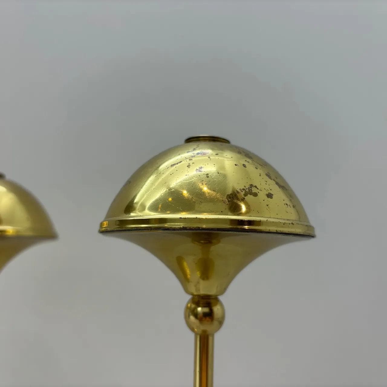 Para lamp oliwnych, złocony mosiądz, Dania, lata 70. - 14018