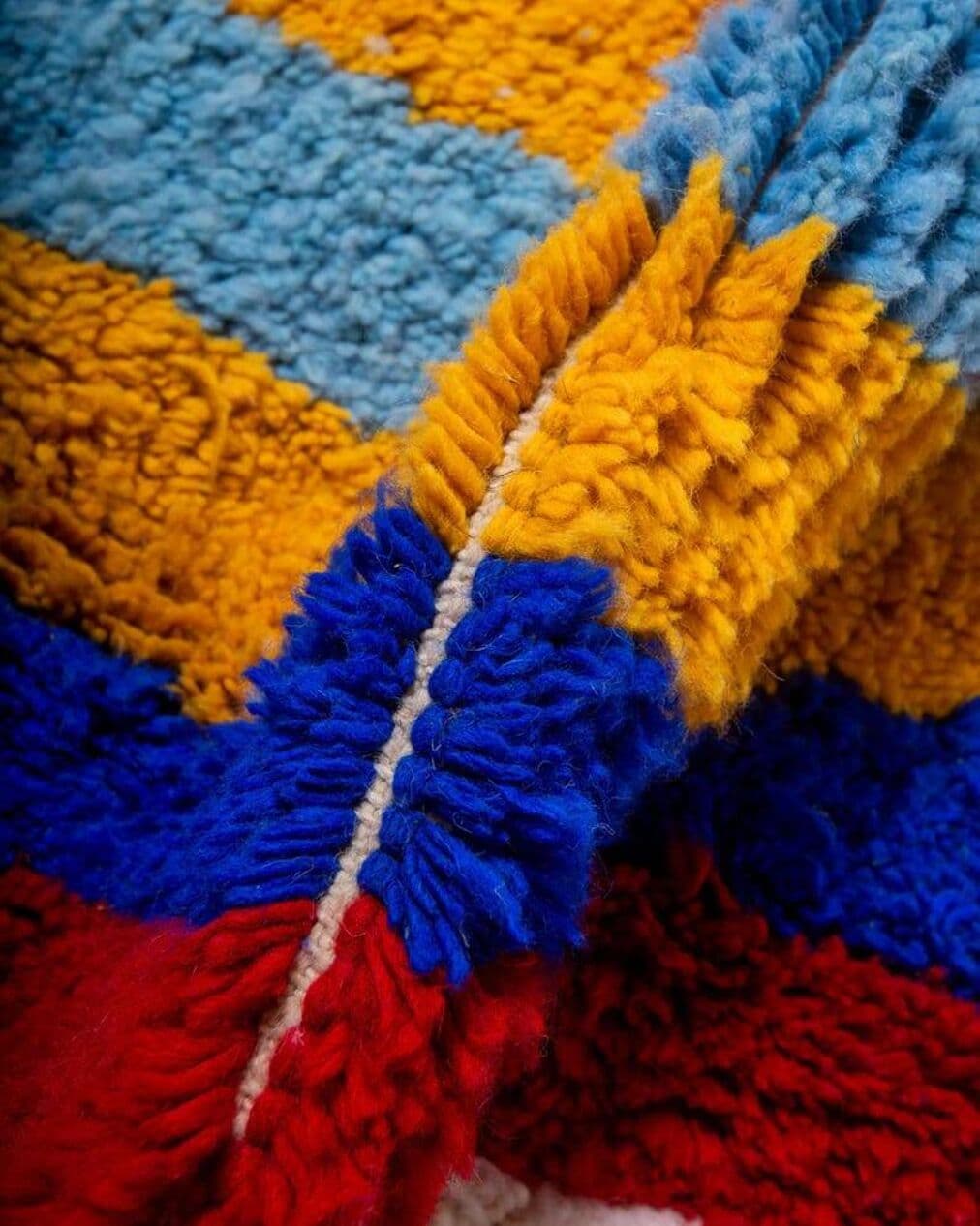 Handwoven rug 100x200 cm, wool, multicolour, Morocco - 199087