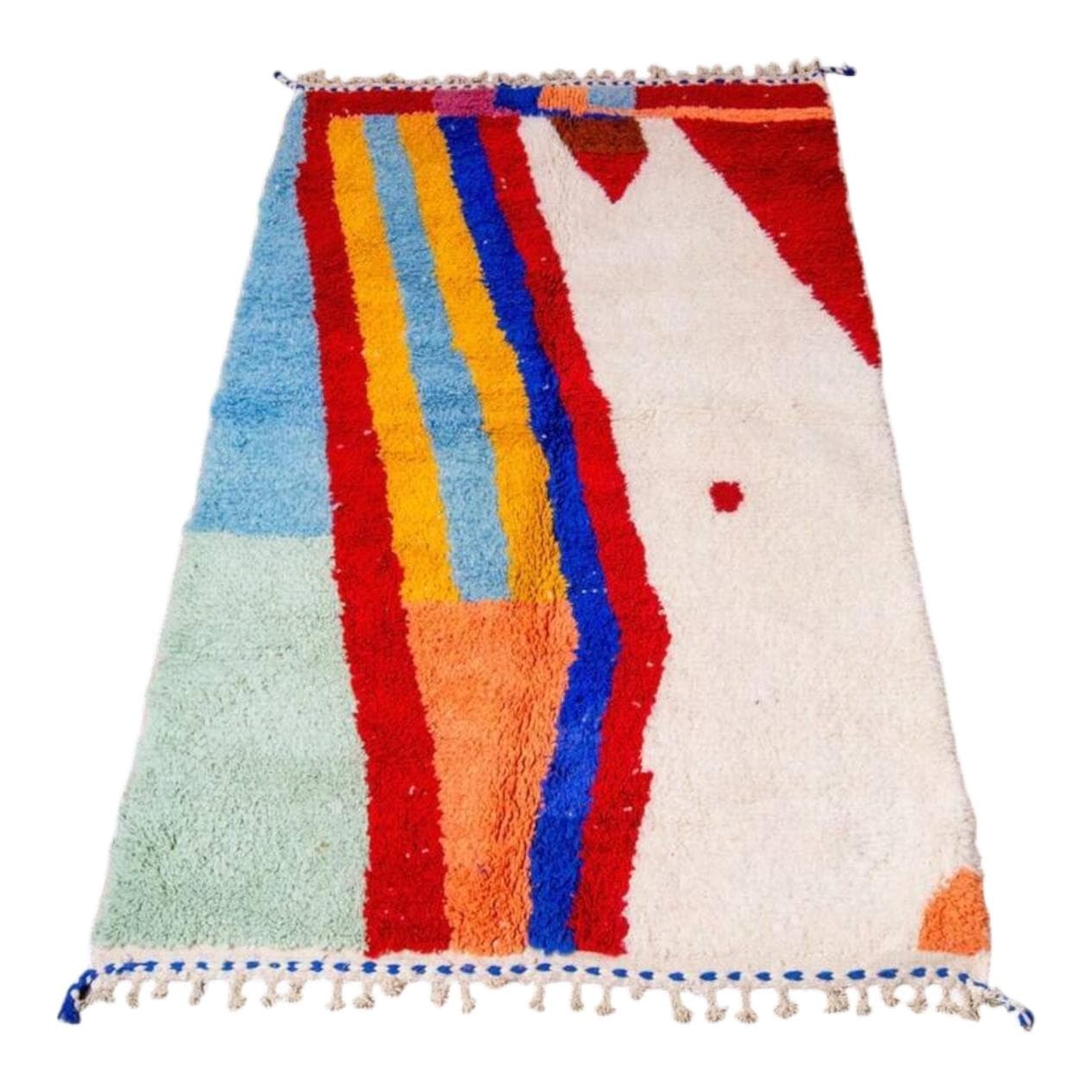 Handwoven rug 100x200 cm, wool, multicolour, Morocco