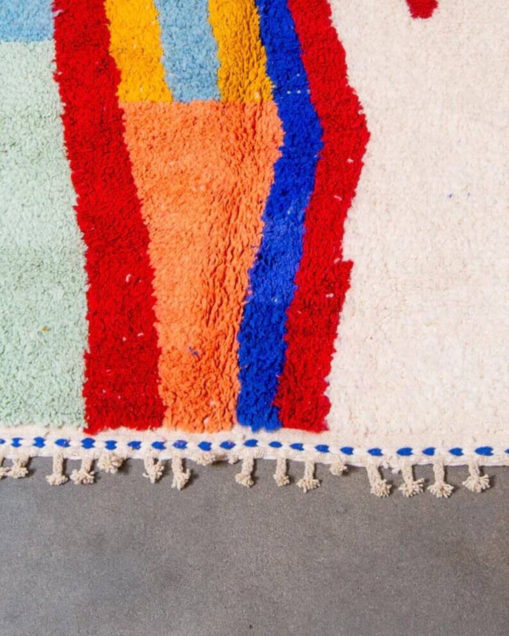 Handwoven rug 100x200 cm, wool, multicolour, Morocco - 199083