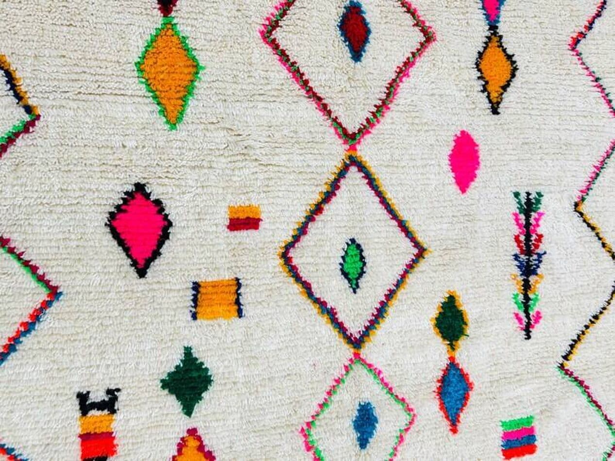 Ręcznie tkany dywan 200x300 cm, wełna, multikolor, Maroko - 199064