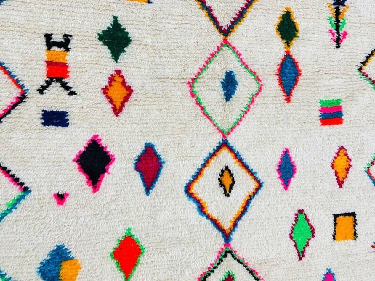 Ręcznie tkany dywan 200x300 cm, wełna, multikolor, Maroko - 199065