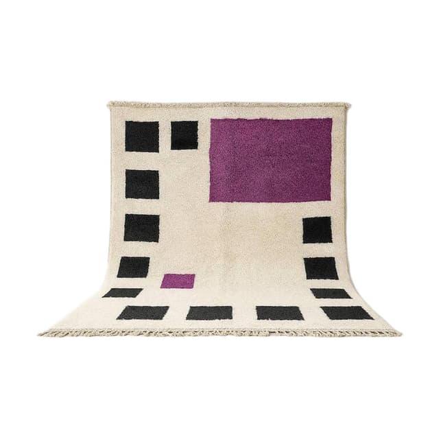 Ręcznie tkany dywan 250x150 cm, wełna, kość słoniowa, Maroko - WYMIARY