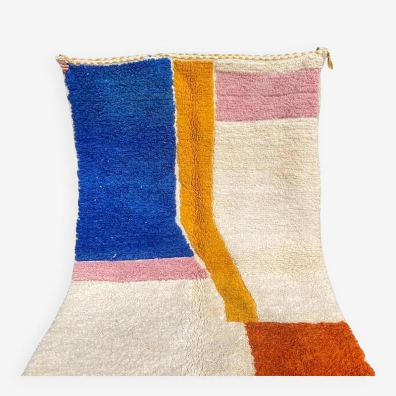 Ręcznie tkany dywan 250x150 cm, wełna, multikolor, Maroko - 199023