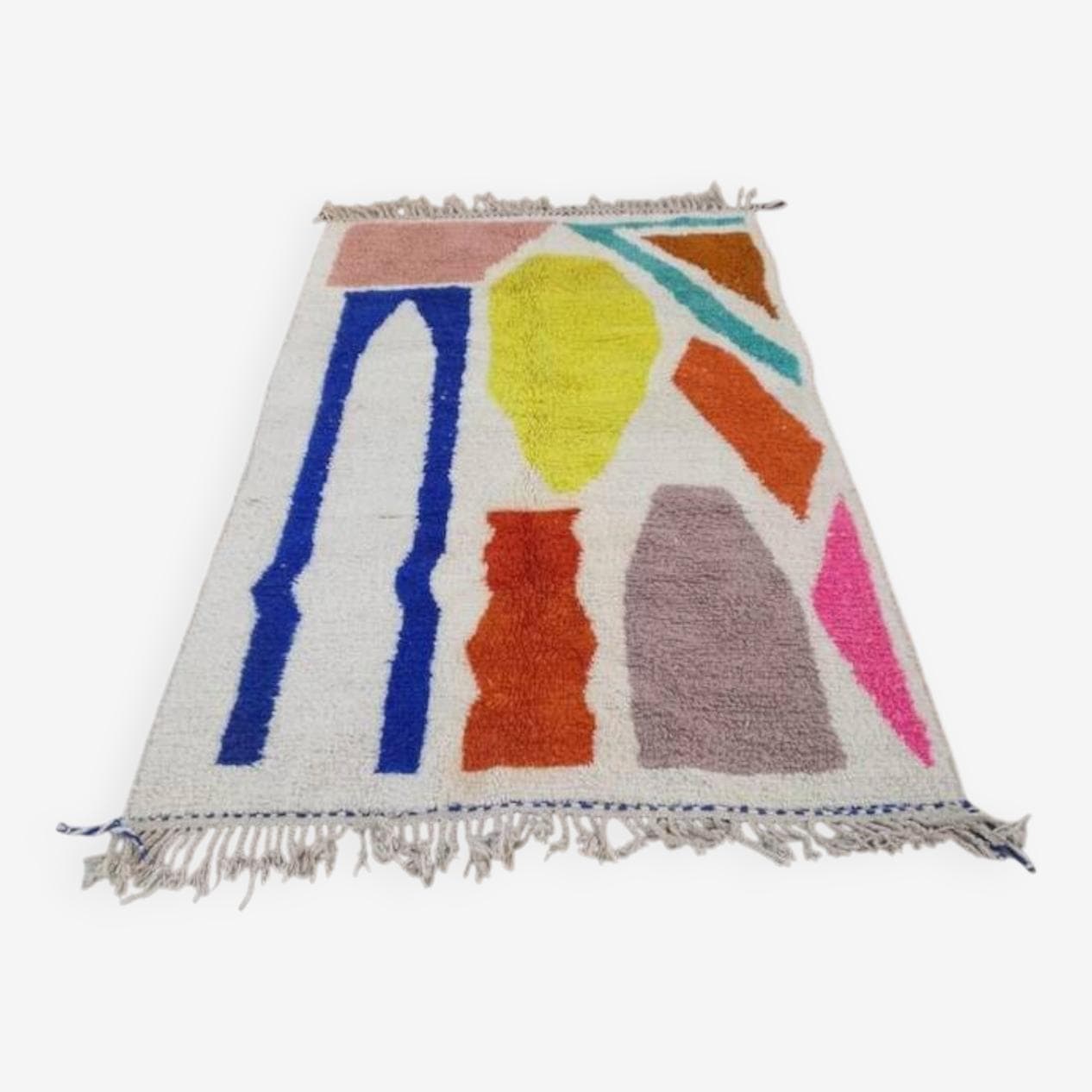 Ręcznie tkany dywan 200x100 cm, wełna, wielokolorowy, Maroko - 198969