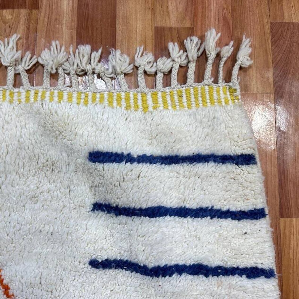 Ręcznie tkany dywan 200x100 cm, wełna, multikolor, Maroko - 198964