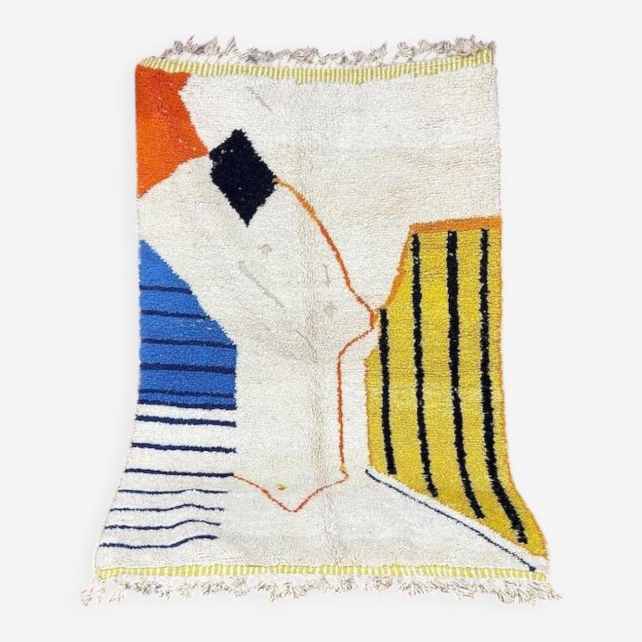 Ręcznie tkany dywan 200x100 cm, wełna, multikolor, Maroko - 198962