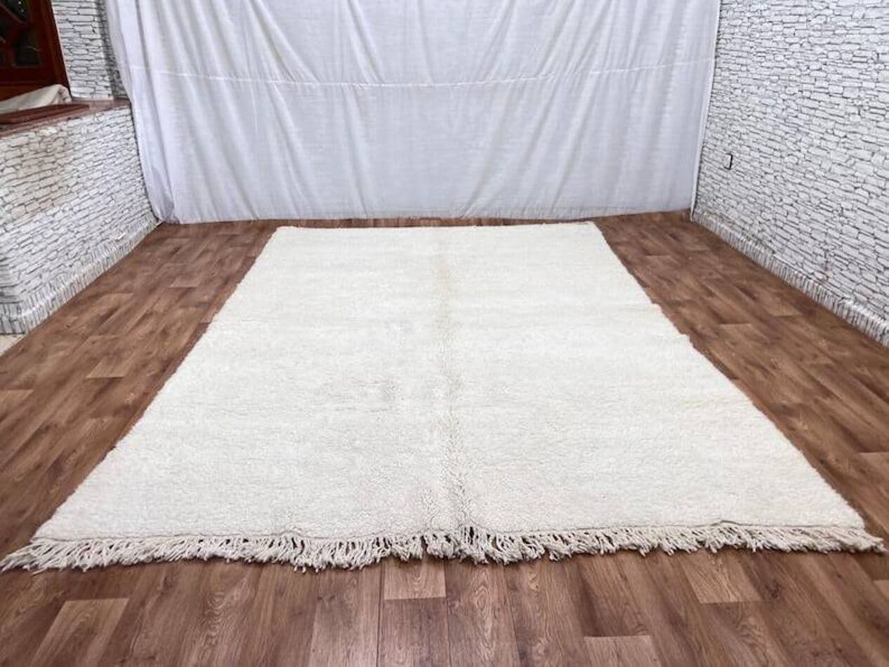 Ręcznie tkany dywan 300x200 cm, wełna, biały, Maroko - 198925