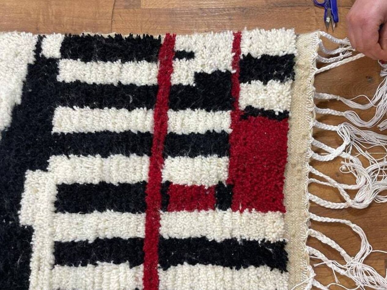 Ręcznie tkany dywan 200x100 cm, wełna, czarny, Maroko - 198890