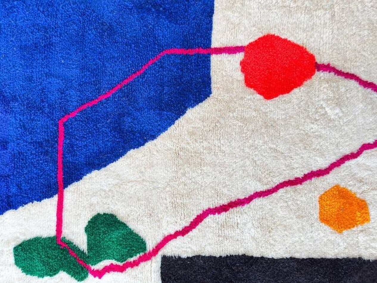 Ręcznie tkany dywan 100x200 cm, wełna, multikolor, Maroko - 198854