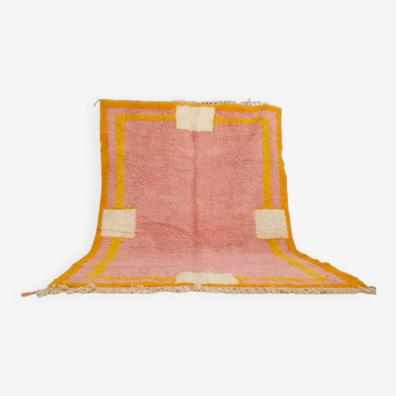 Ręcznie tkany dywan 240x160 cm, wełna, różowy, Maroko - 198839