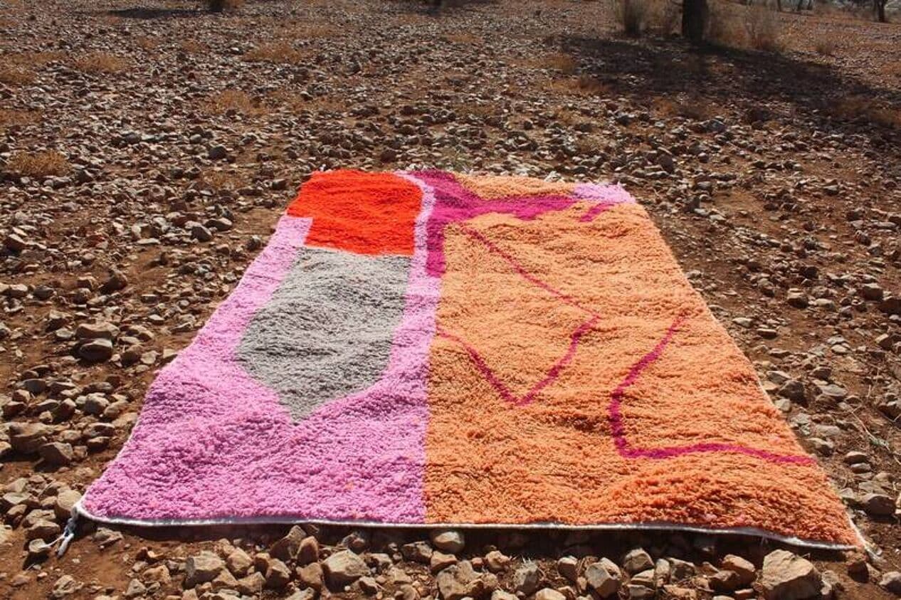 Ręcznie tkany dywan 200x300 cm, wełna, multikolor, Maroko - 198764