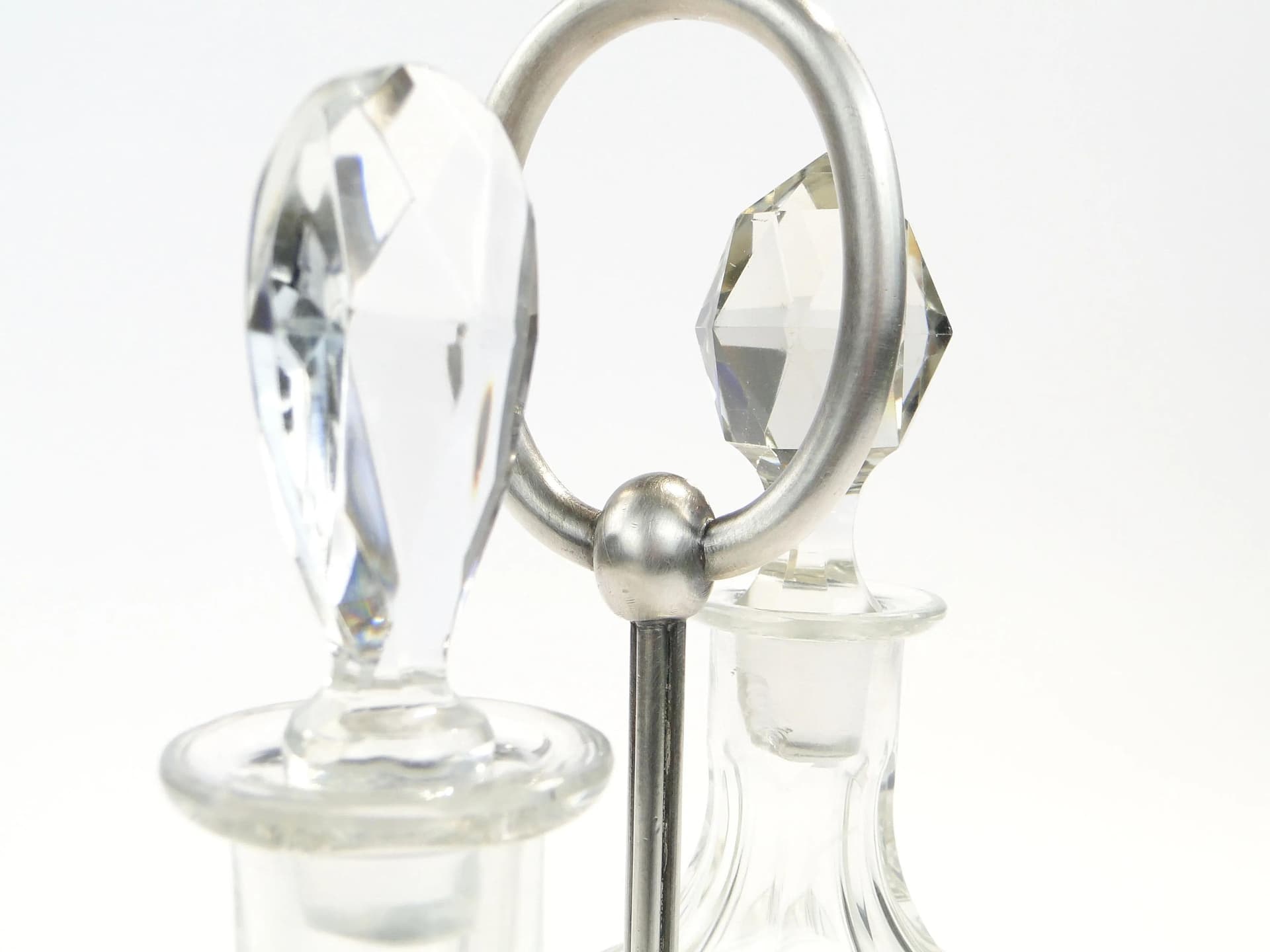 Condiment cruet set, Art Deco, silver metal, Germany, 1920s - 14092
