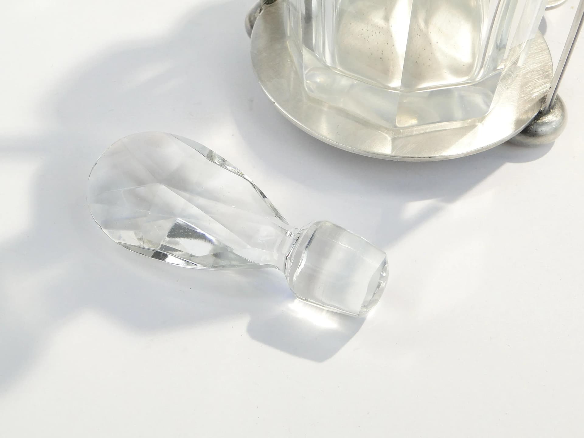 Condiment cruet set, Art Deco, silver metal, Germany, 1920s - 14093