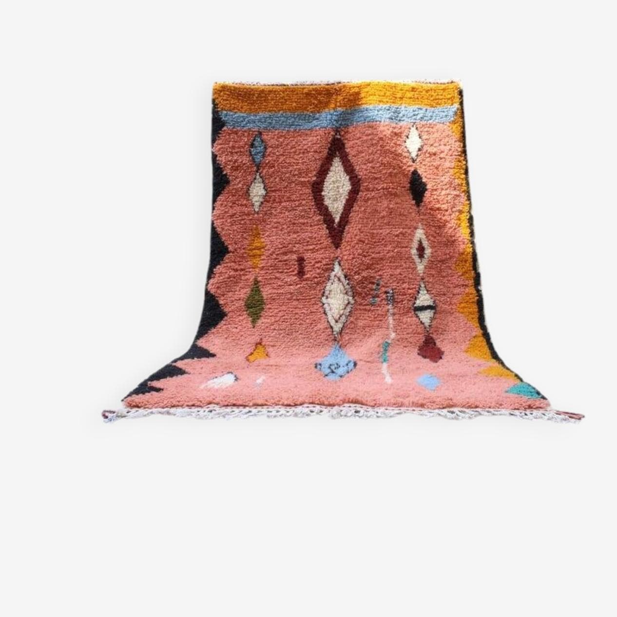 Ręcznie tkany dywan 250x150 cm, wełna, multikolor, Maroko - 198753