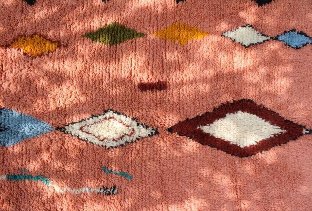 Ręcznie tkany dywan 250x150 cm, wełna, multikolor, Maroko - 198756