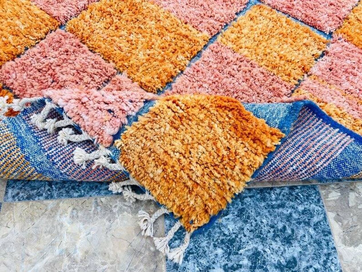 Ręcznie tkany dywan 200x300 cm, wełna, multikolor, Maroko - 198721