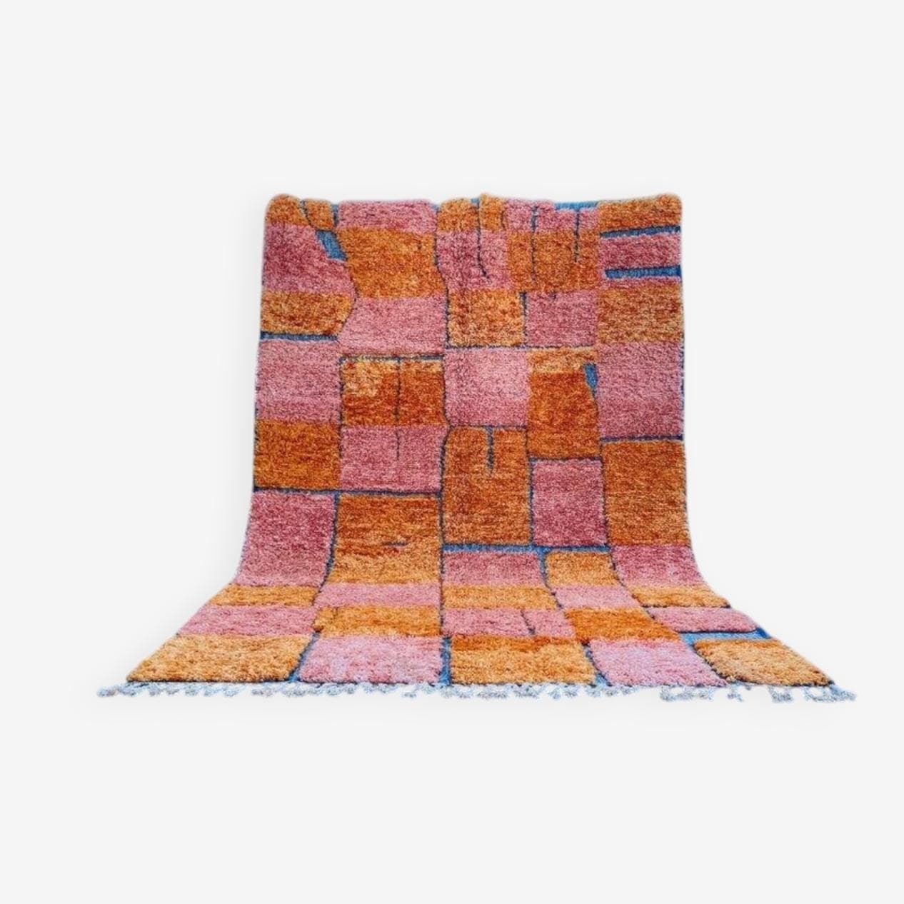 Ręcznie tkany dywan 200x300 cm, wełna, multikolor, Maroko - 198718