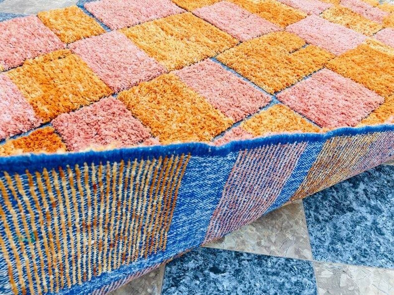 Ręcznie tkany dywan 200x300 cm, wełna, multikolor, Maroko - 198724