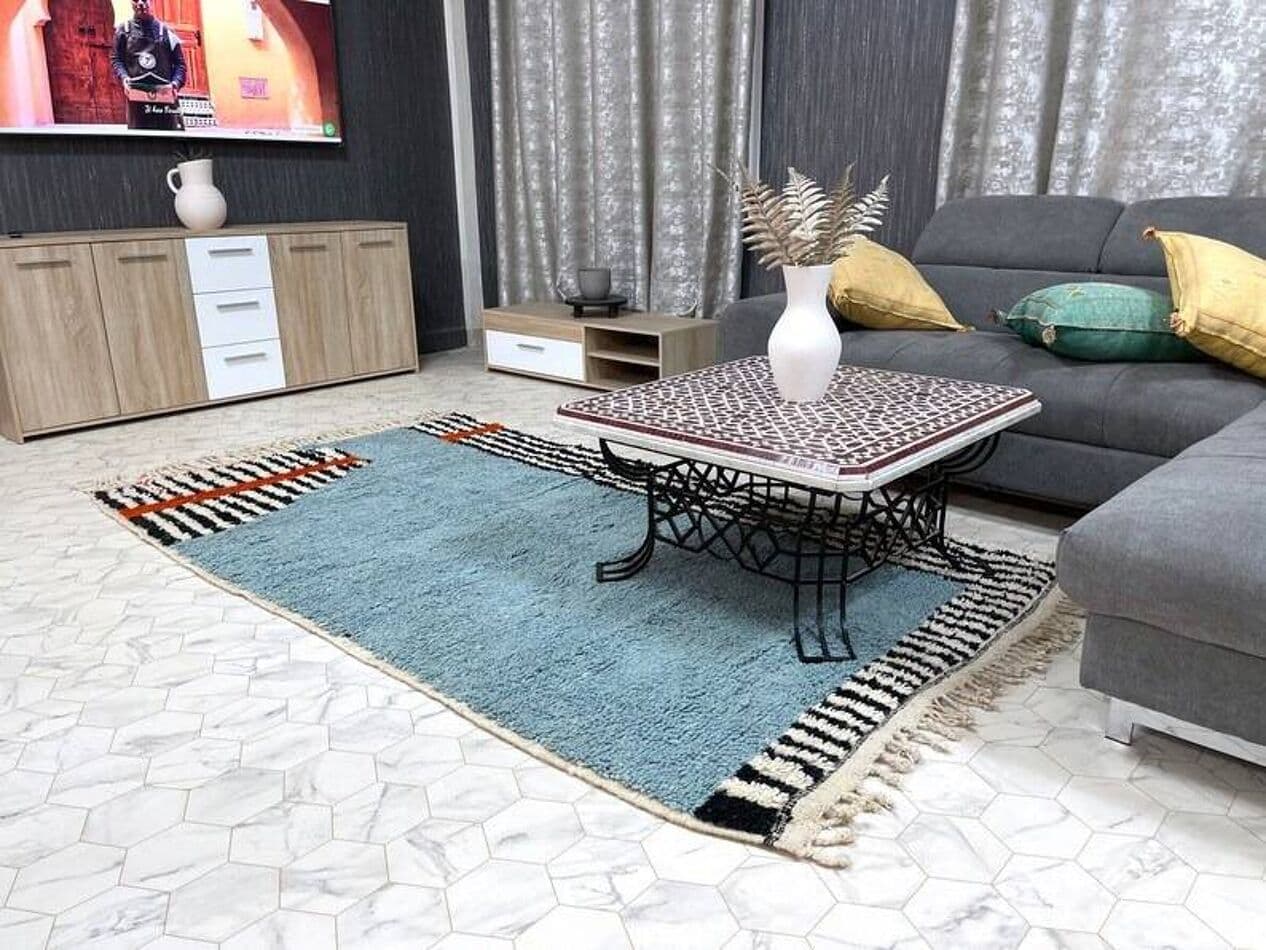 Handwoven rug 200x300 cm, wool, multicolour, Morocco - 198714