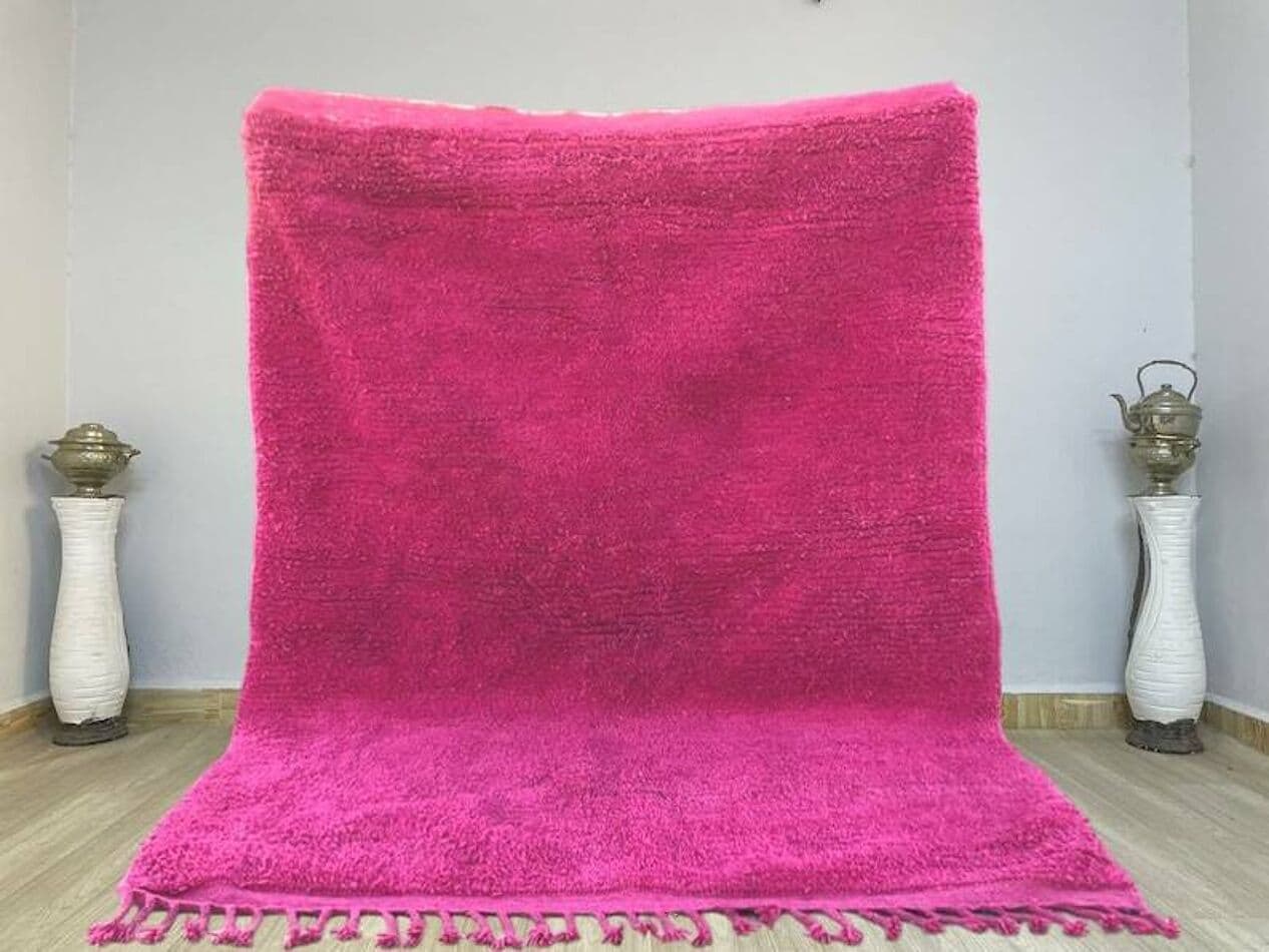 Handmade rug 200x300 cm, wool, pink, Morocco - 198702