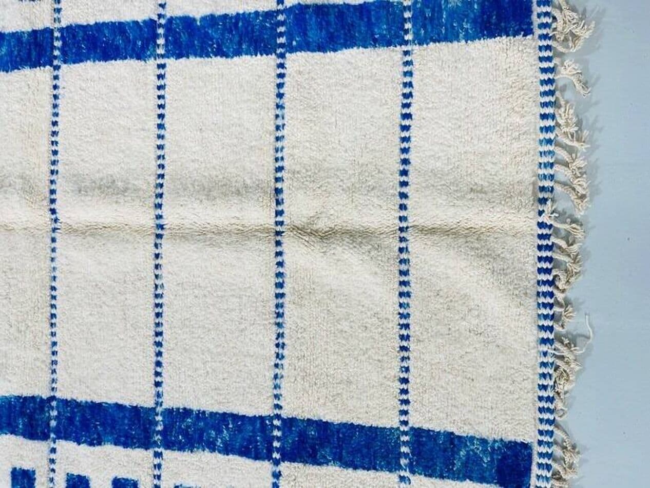 Handwoven rug 250x150 cm, wool, blue, Morocco - 198697