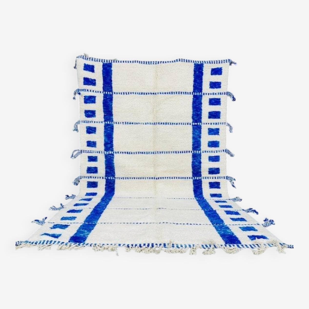 Handwoven rug 250x150 cm, wool, blue, Morocco - 198694