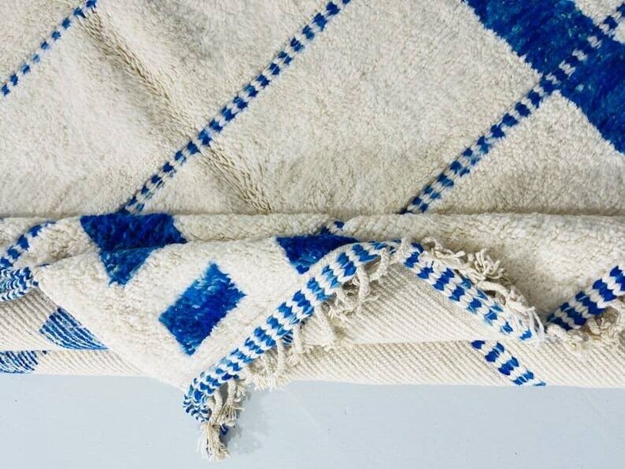 Handwoven rug 250x150 cm, wool, blue, Morocco - 198696