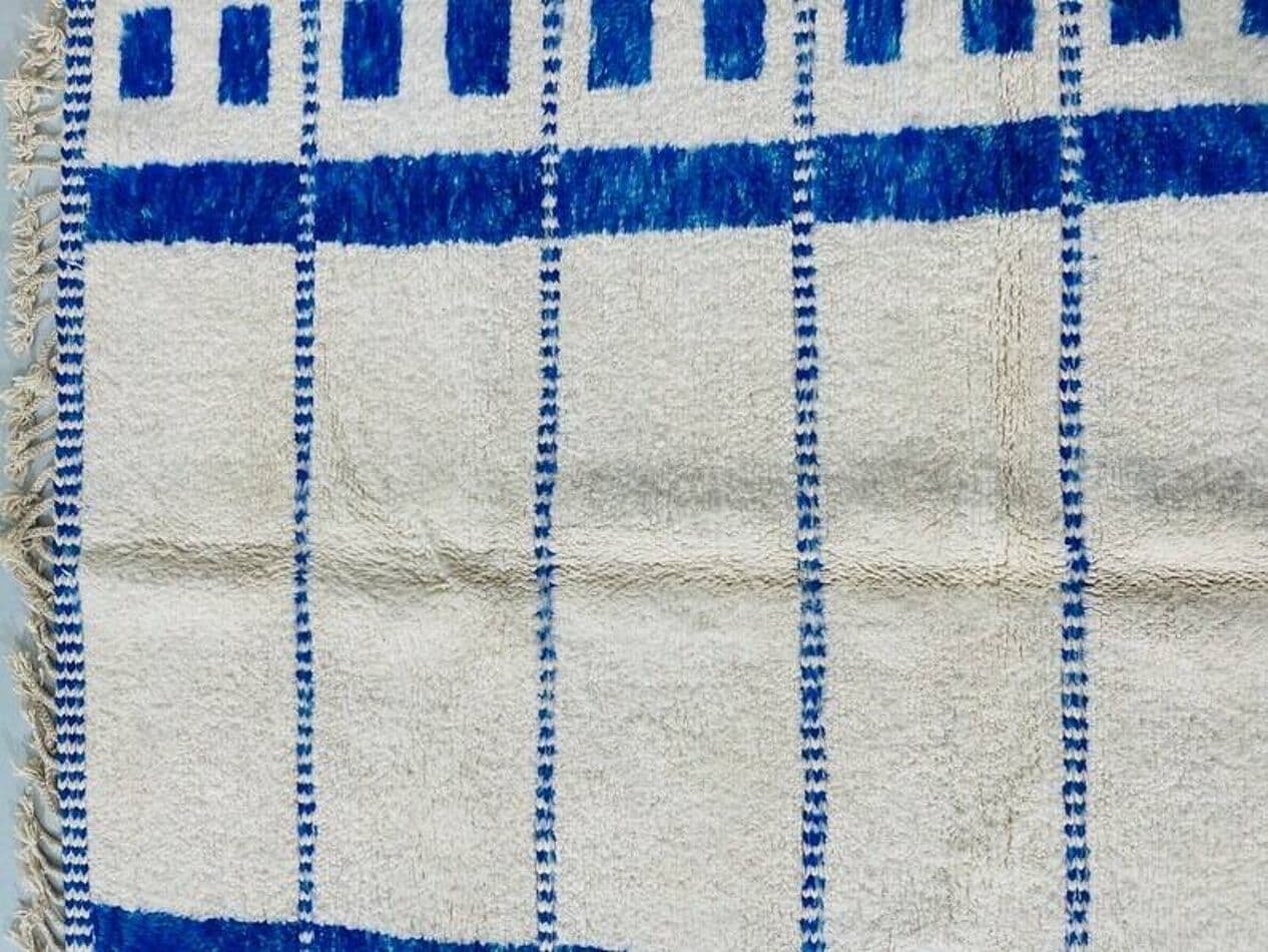 Handwoven rug 250x150 cm, wool, blue, Morocco - 198698