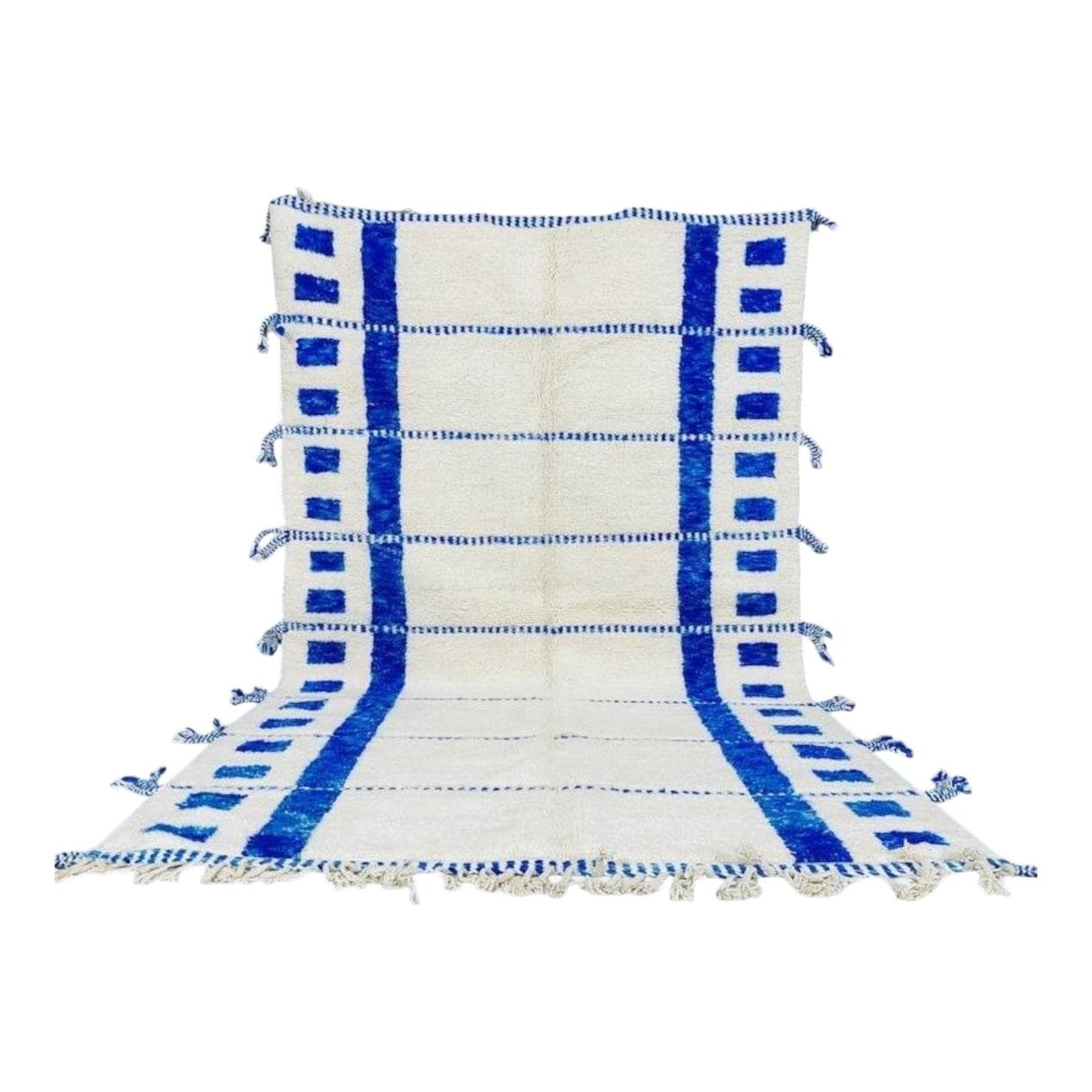 Handwoven rug 250x150 cm, wool, blue, Morocco