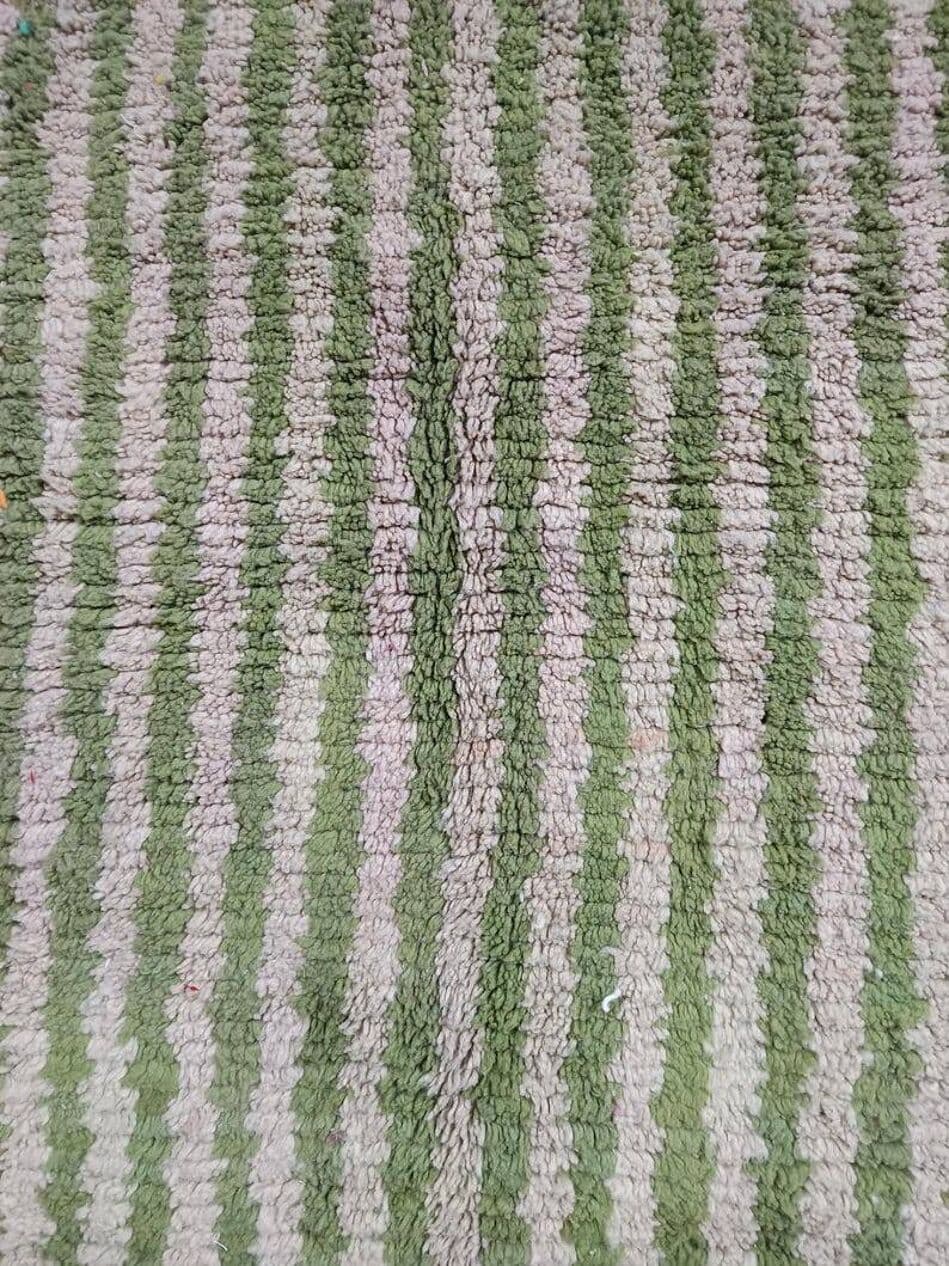 Handwoven rug 250x150 cm, wool, green, beige, Morocco - 198672