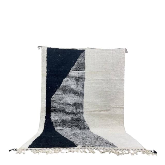 Ręcznie tkany dywan 240x160 cm, wełna, czarny, biały, Maroko - WYMIARY