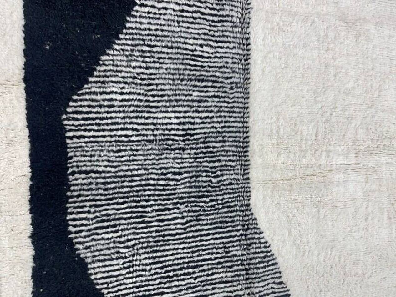 Ręcznie tkany dywan 240x160 cm, wełna, czarny, biały, Maroko - 198663