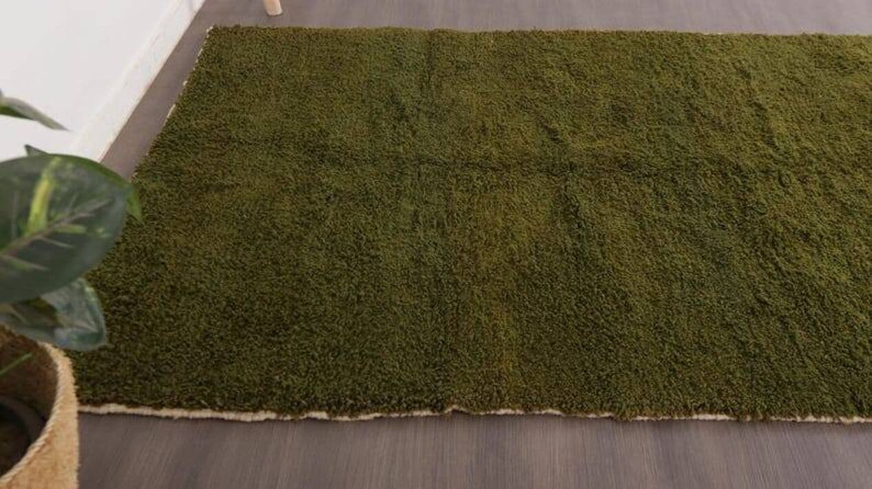 Ręcznie tkany dywan 250x150 cm, wełna, oliwkowy, Maroko - 198581