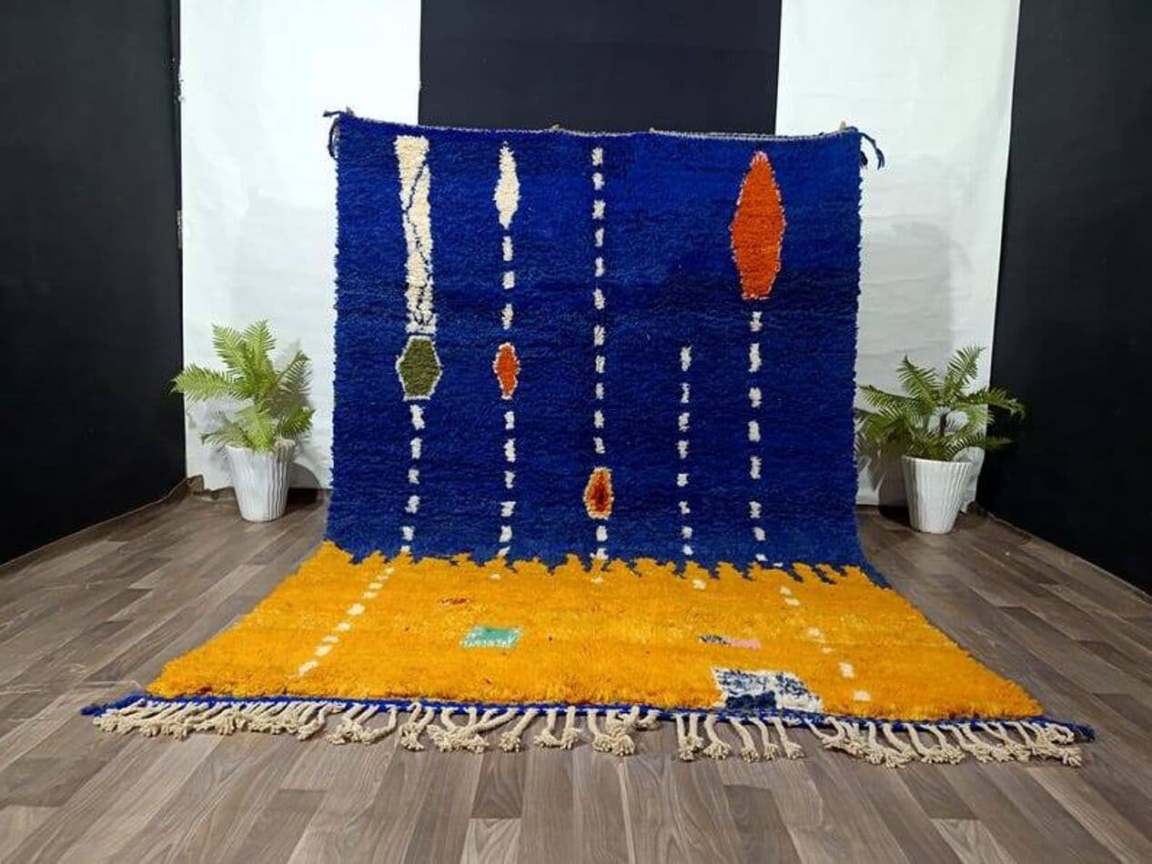 Ręcznie tkany dywan 250x150 cm, wełna, multikolor, Maroko - 198561