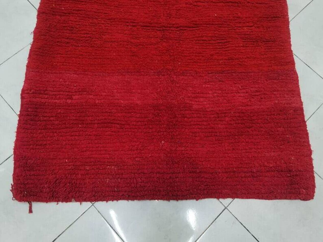 Ręcznie tkany dywan 250x150 cm, wełna, czerwony, Maroko - 198533