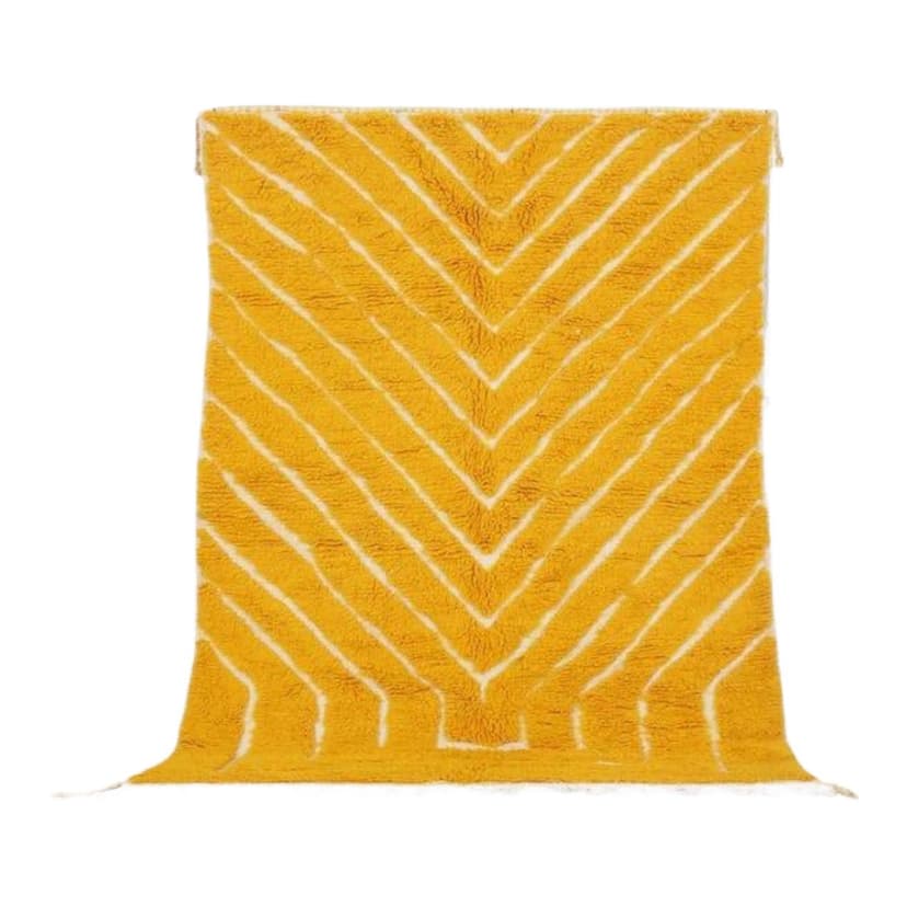 Ręcznie tkany dywan 250x150 cm, wełna, żółty, Maroko