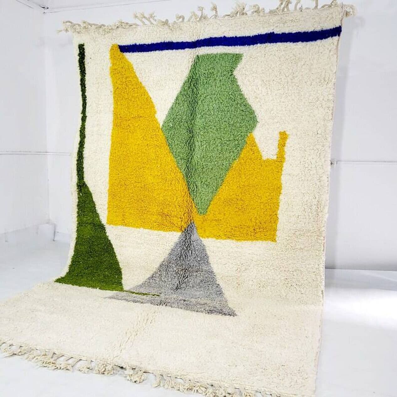 Ręcznie tkany dywan 250x150 cm, wełna, wielokolorowy, Maroko - 198477