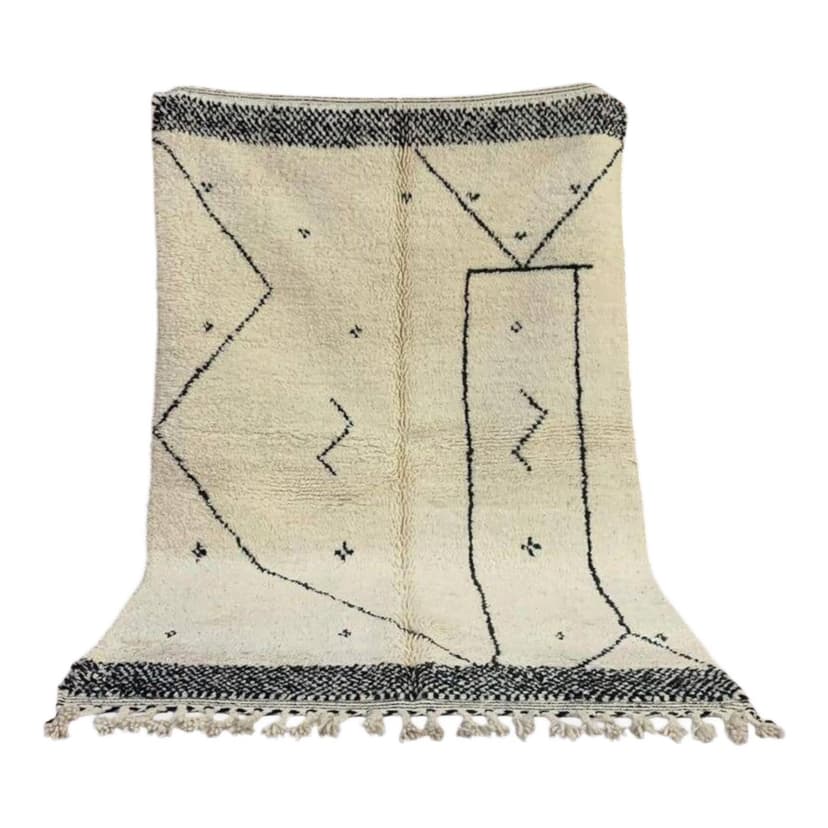 Ręcznie tkany dywan 250x150 cm, wełna, biały, Maroko