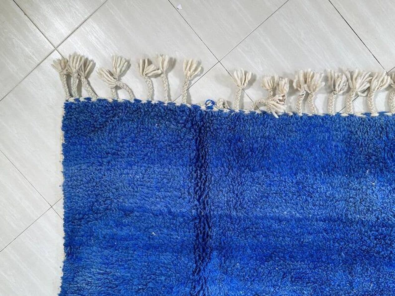 Ręcznie tkany dywan 250x150 cm, wełna, niebieski, Maroko - 198416