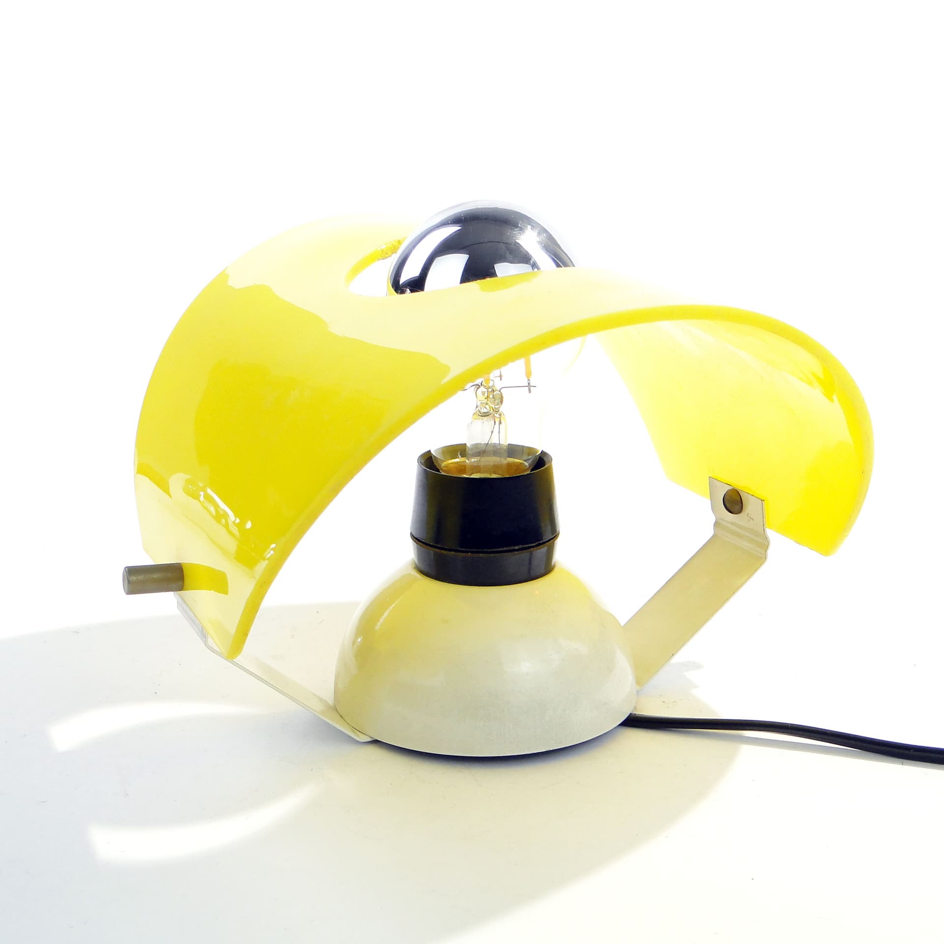 Wall sconce Space Age, yellow, plastic metal, Polam, Poland, 1960s. - 1409