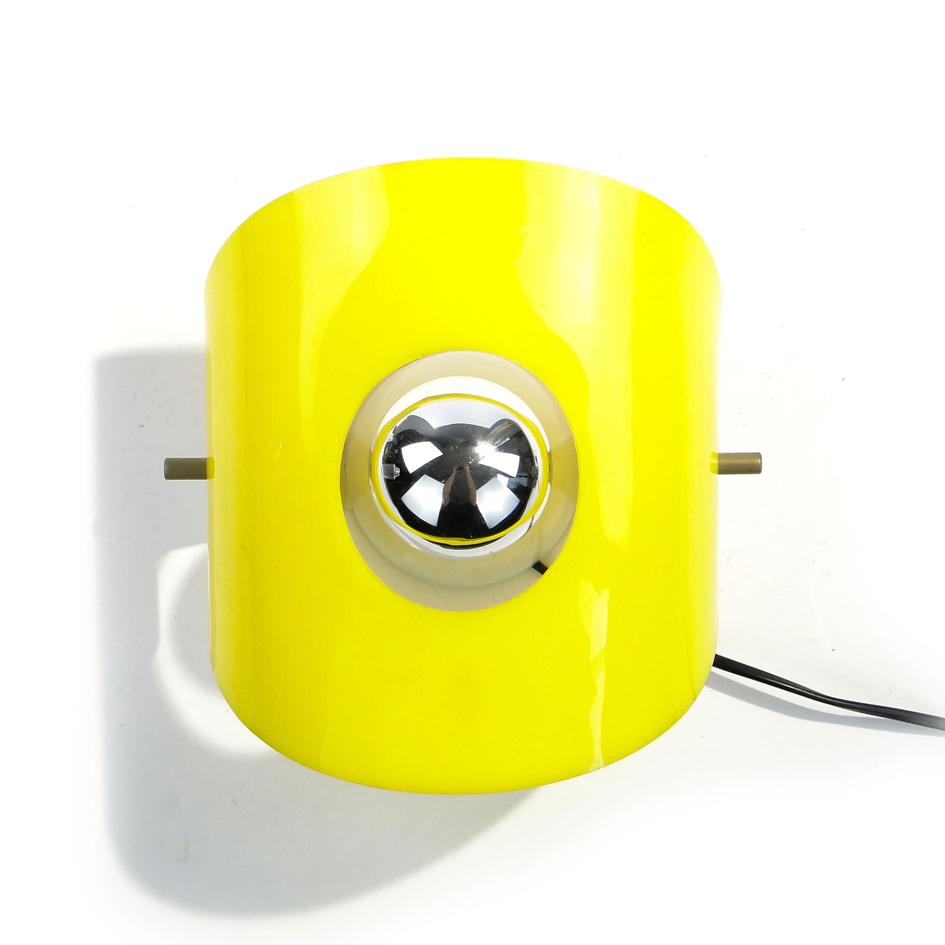 Wall sconce Space Age, yellow, plastic metal, Polam, Poland, 1960s. - 1407