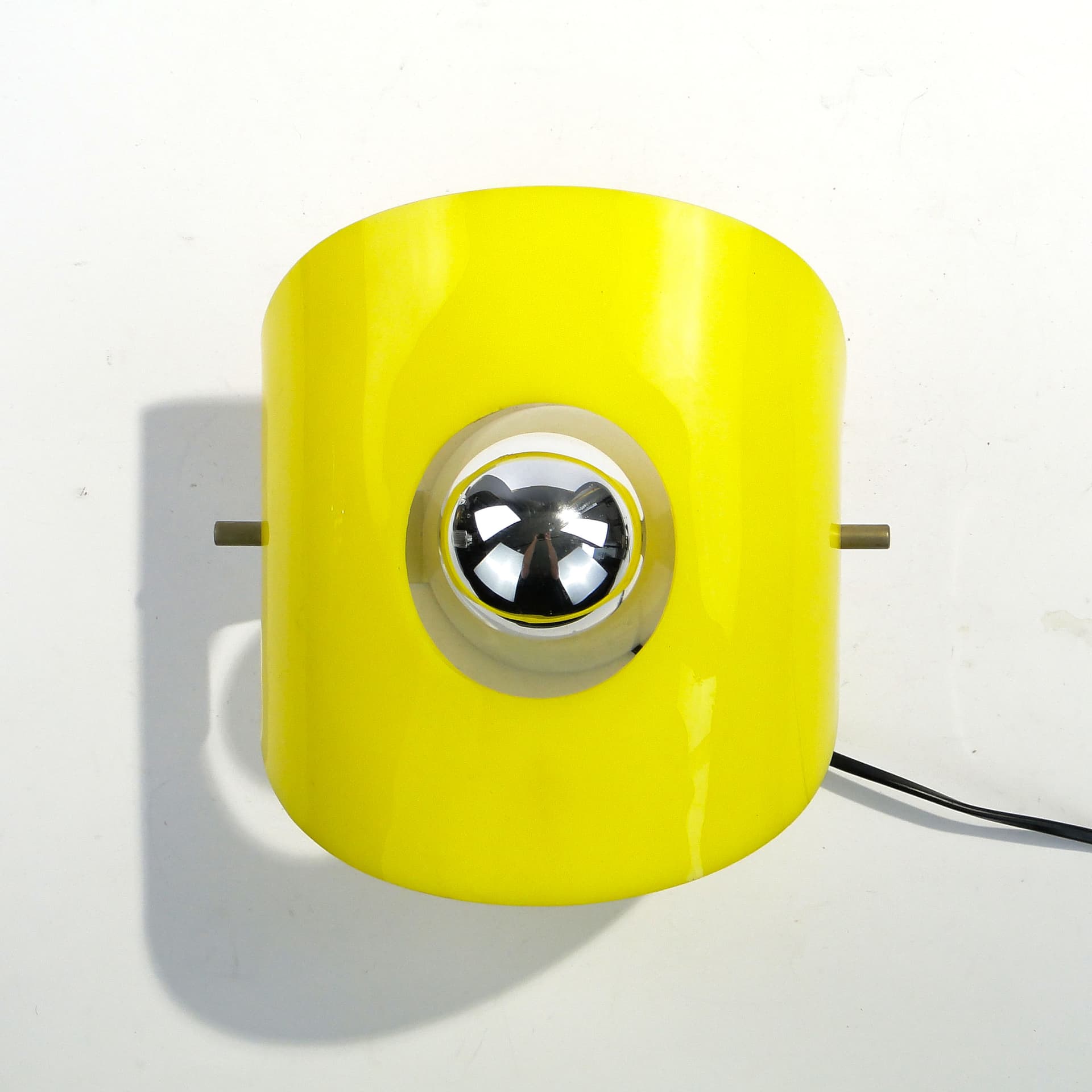 Wall sconce Space Age, yellow, plastic metal, Polam, Poland, 1960s. - 1406