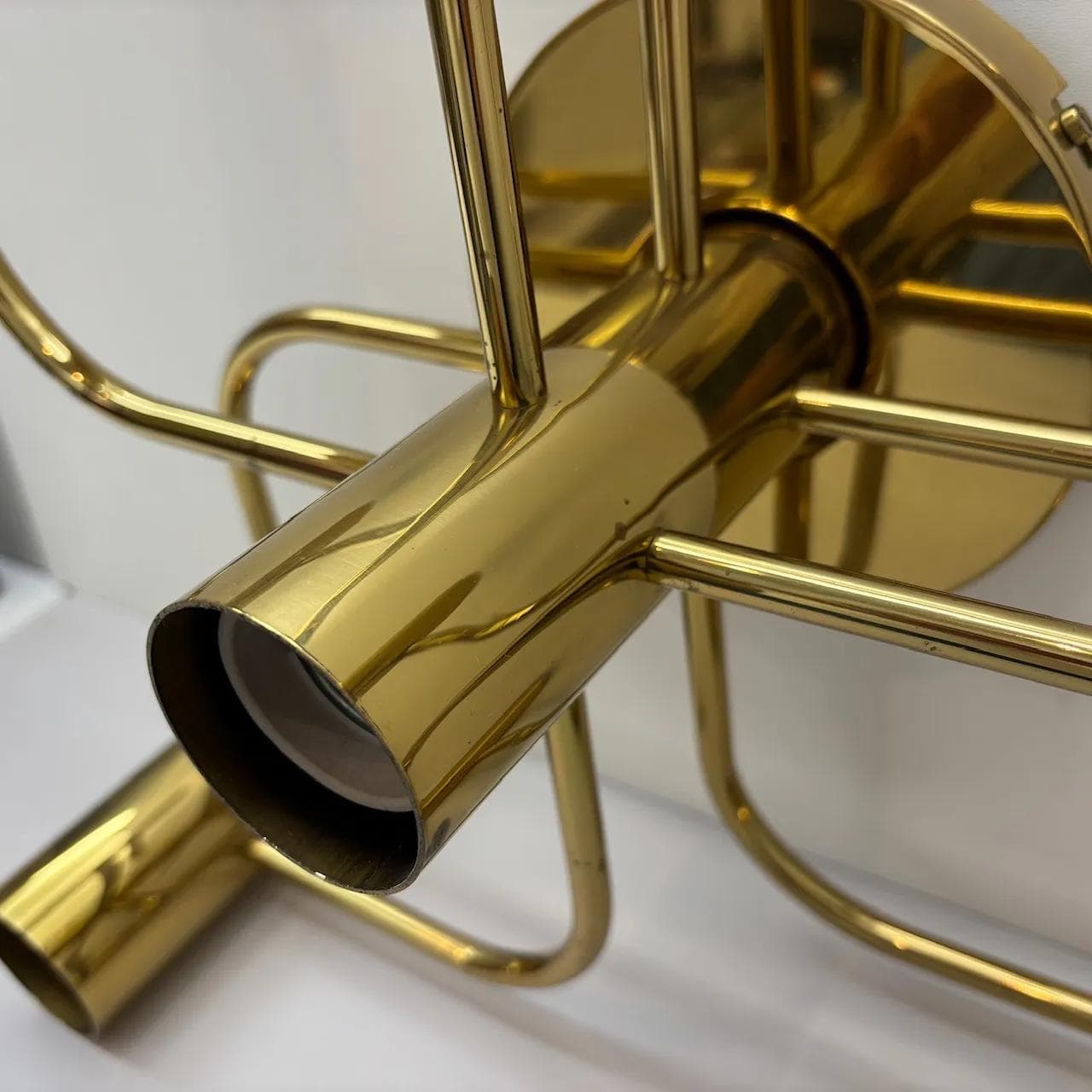 Wall sconce Leola, golden brass, by G. Sciolari, Germany, 1970s. - 14154