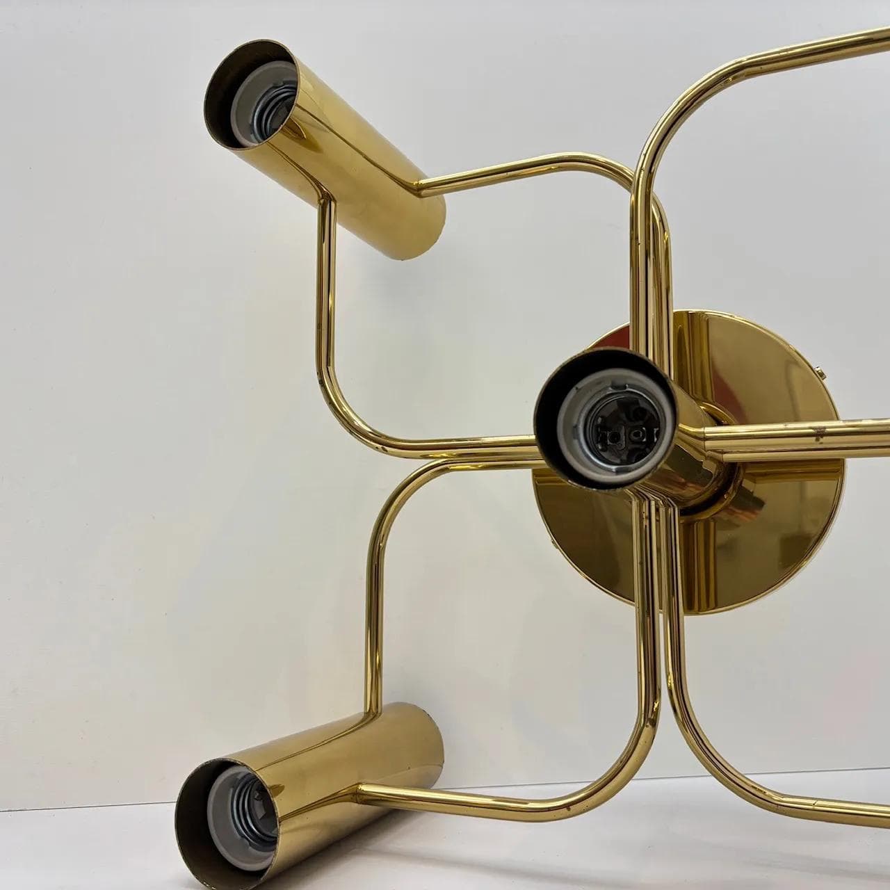 Wall sconce Leola, golden brass, by G. Sciolari, Germany, 1970s. - 14148